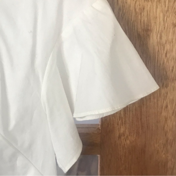NWT Anthro Maeve White Flutter Sleeve‎ Top 0 - Picture 3 of 10